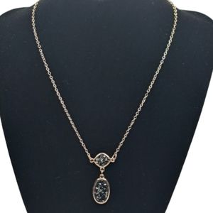 Avon (NWT) Modern Glimmer Faux Druzy Stones Pendant‎ Gold Tone Necklace 9…